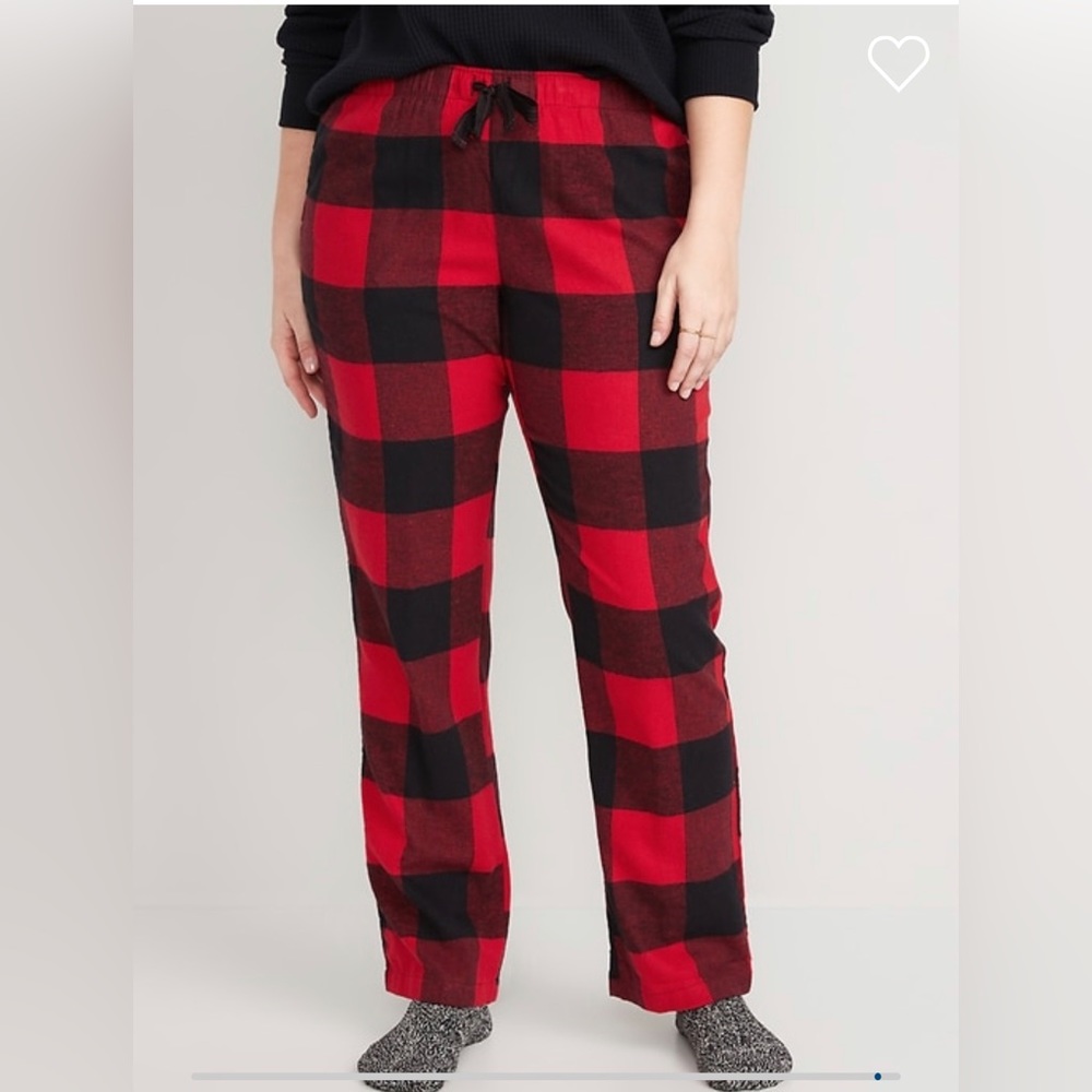 Old Navy Womens Red Buffalo Plaid Flannel Pajama Pants XL Tall Holiday